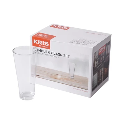 Gambar Kris Gelas 370 ml Set 6 Pcs Transparan