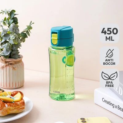 Gambar Kris Botol Minum Tritan Pop Up 450 ml - Hijau