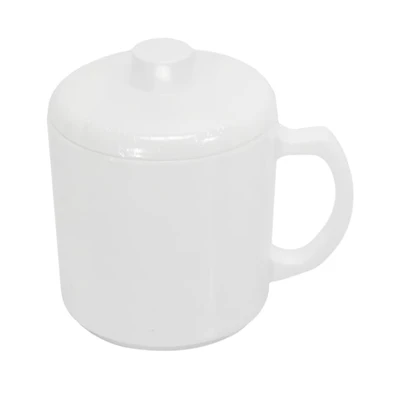 Gambar Krischef Mug Dengan Tutup Melamine 600 ml - Putih