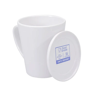 Gambar Krischef Mug Dengan Tutup Melamine 400 ml - Putih