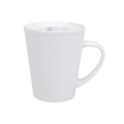 Gambar Krischef Mug Dengan Tutup Melamine 400 ml - Putih