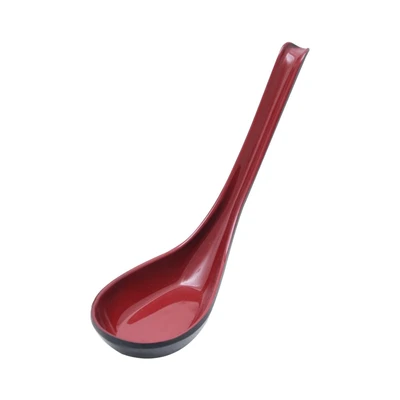 Gambar Krischef Design Sendok Bubur Oriental Melamine 15 cm - Hitam/Merah