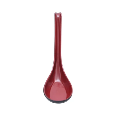Gambar Krischef Design Sendok Bubur Oriental Melamine 15 cm - Hitam/Merah