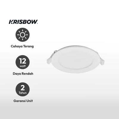 Gambar Krisbow Lampu Downlight Bulat Inbow Led 12 Watt Cool Daylight