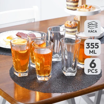 Gambar Libbey Inverness Gelas Kaca 355 ml Set 6 Pcs Transparan