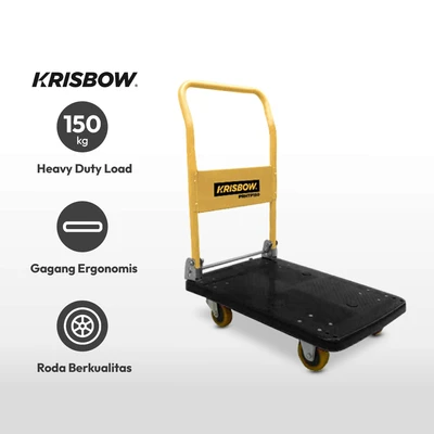 Gambar Krisbow Troli Barang Roda Polyurethane 150 Kg - Kuning