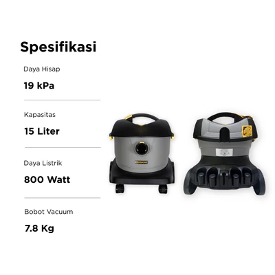 Gambar Krisbow Vacuum Cleaner Dry 15 Liter 800 Watt