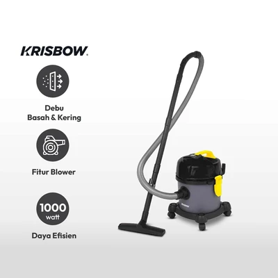 Gambar Krisbow 12 Ltr Vacuum Cleaner Wet & Dry 1000 Watt