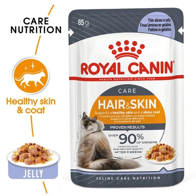 Gambar Royal Canin 85 Gr Makanan Kucing Basah Adult Hair & Skin Care Jelly - Mix