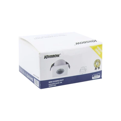 Gambar Krisbow Lampu Sorot Mini Square 3 Watt 3000K Warm White