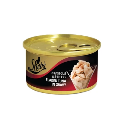Gambar Sheba Makanan Kucing Basah Adult Flaked Tuna Gravy 85 gr