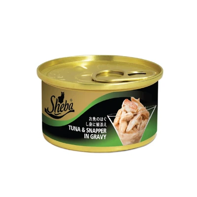Gambar Sheba Makanan Kucing Basah Adult Tuna & Snapper Gravy 85 gr