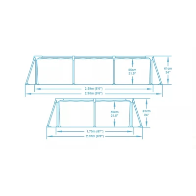 Gambar Bestway Kolam Renang Frame Square 259x170x61 Cm