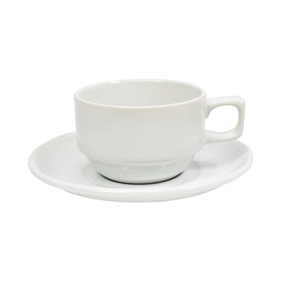 Gambar Kris Cangkir Teh Keramik Dengan Saucer 200 ml - Putih