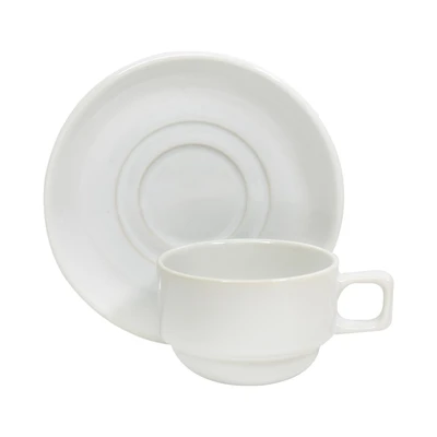 Gambar Kris Cangkir Teh Keramik Dengan Saucer 200 ml - Putih