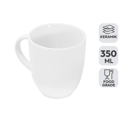 Gambar Kris Andante Mug Keramik 350 ml - Putih