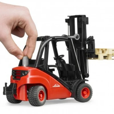 Gambar Bruder Diecast Mobil Linde Forklift H30d W/2 Pallets