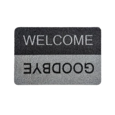 Gambar Krisbow Keset Pintu PVC Welcome And Goodbye 40x60 cm - Abu-abu