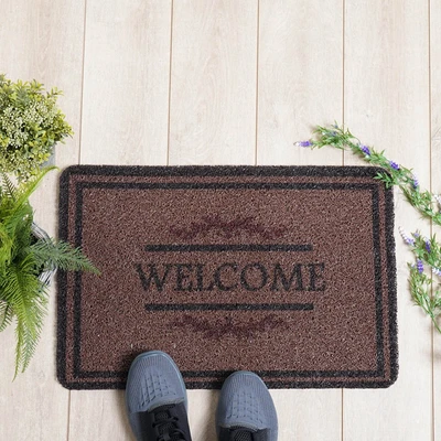 Gambar Krisbow Keset Pintu PVC Welcome 40x60 cm - Cokelat