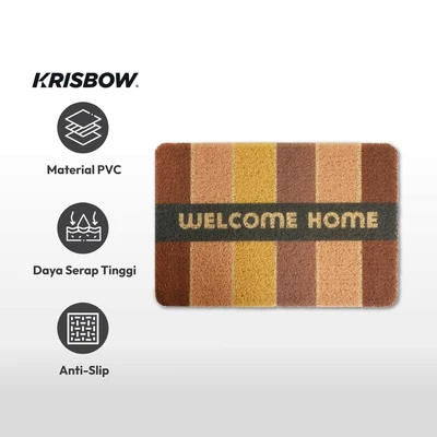 Gambar Krisbow Keset Pintu PVC Welcome Home 40x60 cm - Mix