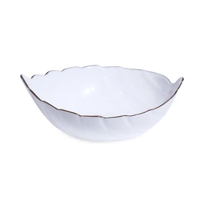 Gambar Delicia Mangkuk Saji Kaca Bentuk Daun 14 cm - Putih