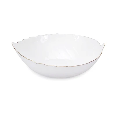 Gambar Delicia Mangkuk Saji Kaca Bentuk Daun 27.9 cm - Putih
