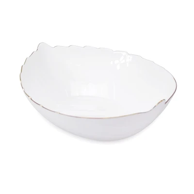 Gambar Delicia Mangkuk Saji Kaca Bentuk Daun 27.9 cm - Putih