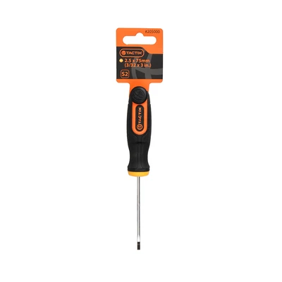 Gambar Tactix Obeng Minus 2.5X75 mm - Hitam