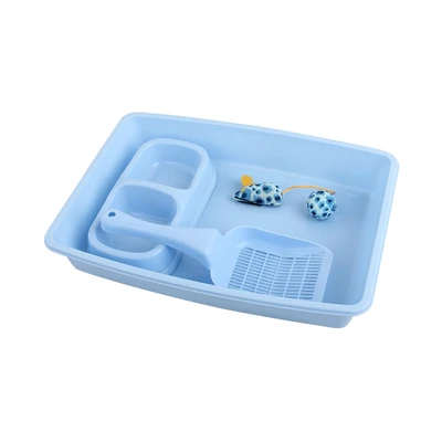 Gambar Pawise Perlengkapan Kucing Set 3 pcs - Biru