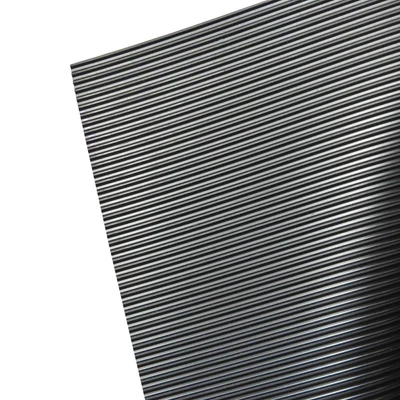 Gambar Krisbow Keset Dapur & Outdoor Karet Motif Garis Kecil 100x120 cm - Hitam