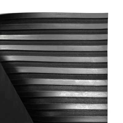 Gambar Krisbow Keset Dapur & Outdoor Karet Motif Garis Besar 100x120 cm - Hitam