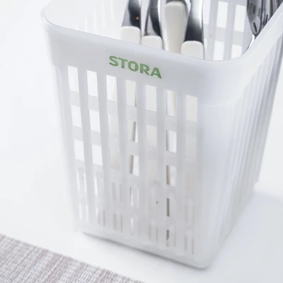 Gambar Stora Tempat Alat Makan Plastik Square - Putih