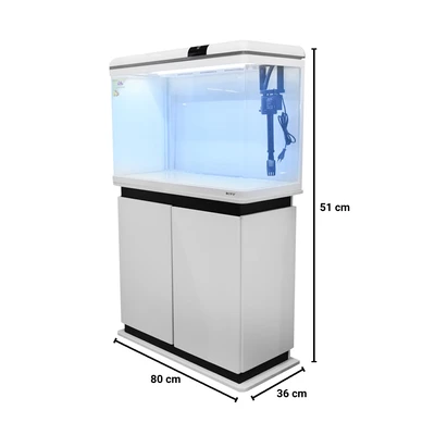 Gambar Boyu Set Aquarium & Kabinet 128 Liter XF-80 - Putih