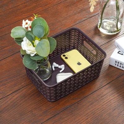 Gambar Keyway Keranjang Penyimpanan 19.8x25.5x10.3 cm - Cokelat