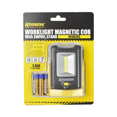Gambar Krisbow Lampu Kerja LED COB Dengan Stand 120 Lumen 3xAAA