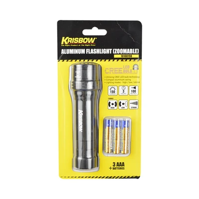 Gambar Krisbow Lampu Senter Cree Led Zoomable Aluminium 150 Lm