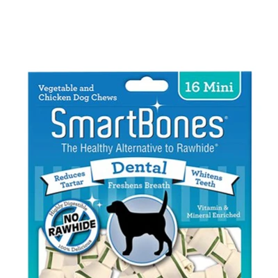 Gambar SmartBones Camilan Anjing Vegetable & Chicken Dental Mini 16 pcs
