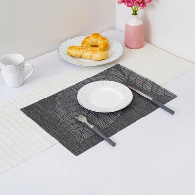 Gambar Forhom Tatakan Piring 30x45 cm PVC 81602 Set 4 pcs - Cokelat Tua