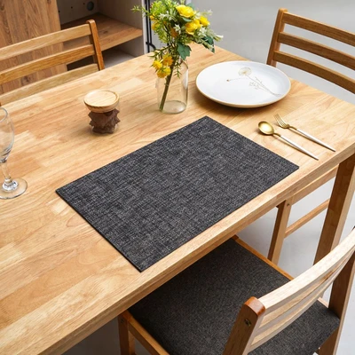 Gambar Forhom Tatakan Piring PVC Set 4 pcs 0363-1 - Hitam