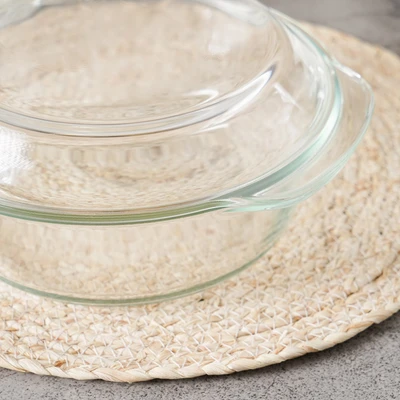 Gambar Kris Casserole Kaca Round Dengan Tutup 2 Liter Transparan