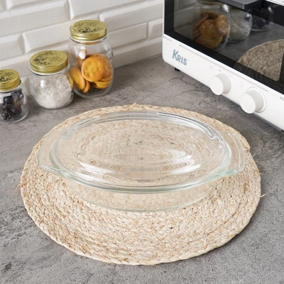Gambar Kris Casserole Kaca Oval Dengan Tutup 1.5 Liter Transparan