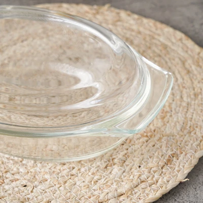 Gambar Kris Casserole Kaca Oval Dengan Tutup 1.5 Liter Transparan