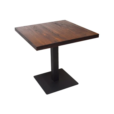 Gambar Informa London Elm Meja Tamu Pole Square 70x70x75 cm - Hitam