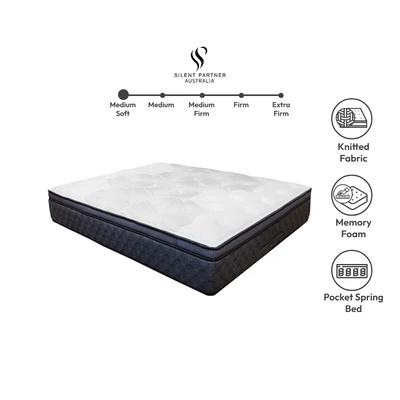 Gambar Silent Partner 200x200x38 cm Adelaide Kasur Memory Foam Spring Pocket