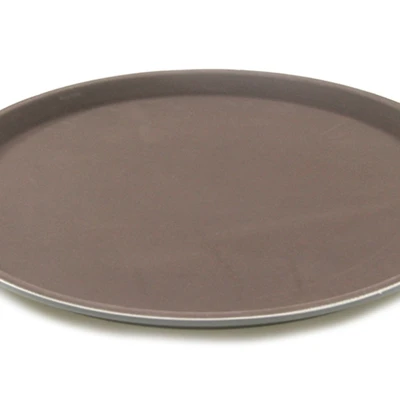 Gambar Kris Nampan Saji Plastik Anti Slip Round 40.5 cm - Cokelat
