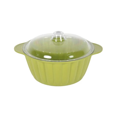 Gambar Krischef Wadah Saji Casserole Dengan Tutup 21.5 cm - Hijau