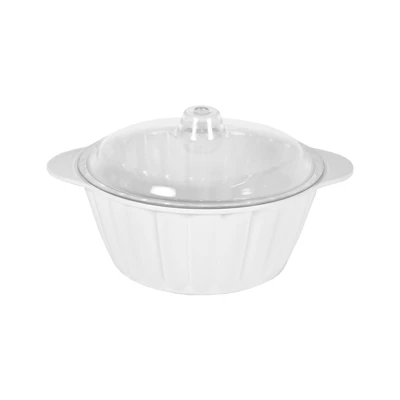 Gambar Krischef Wadah Saji Casserole Dengan Tutup 21.5 cm - Putih