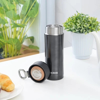 Gambar Kris 350 Ml Botol Vacuum Flask Double Wall Dengan Saringan - Hitam