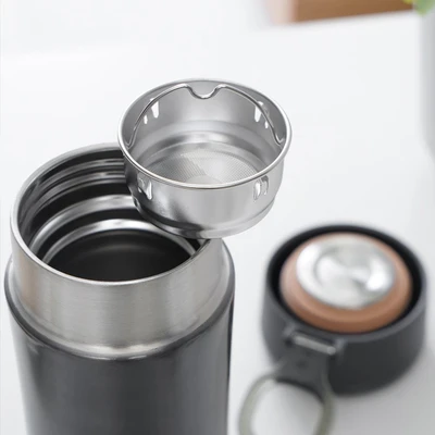 Gambar Kris 350 Ml Botol Vacuum Flask Double Wall Dengan Saringan - Hitam