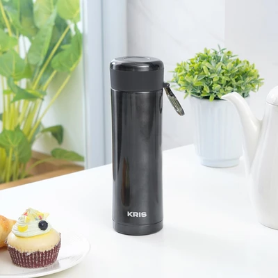 Gambar Kris 420 Ml Botol Vacuum Flask Double Wall Dengan Saringan - Hitam